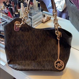 MK logo bag with gold chain handle